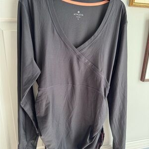 Athleta Outbound Athletic Dark Gray Long Sleeve Top